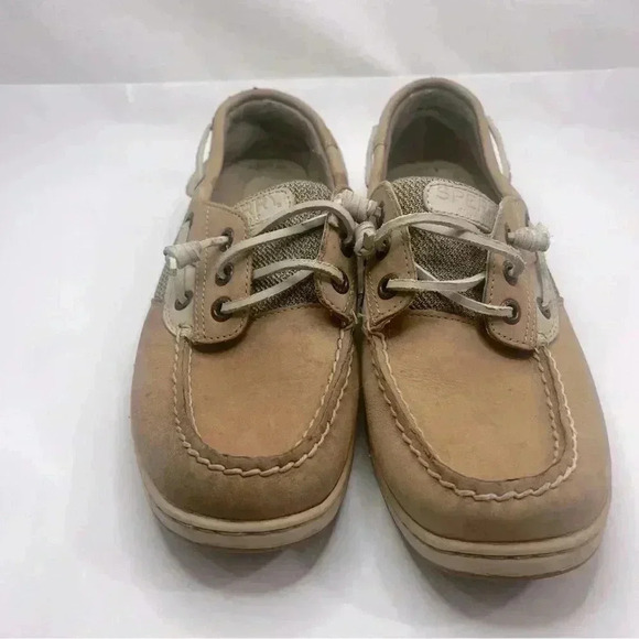Sperry Topsider Rosefish Linen Oat Leather‎ Boat Shoe Size 8M - Picture 1 of 7